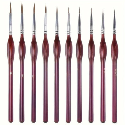 Paint Brush Precision Detail Synthetic Bristles Ergonomic Wooden Handle