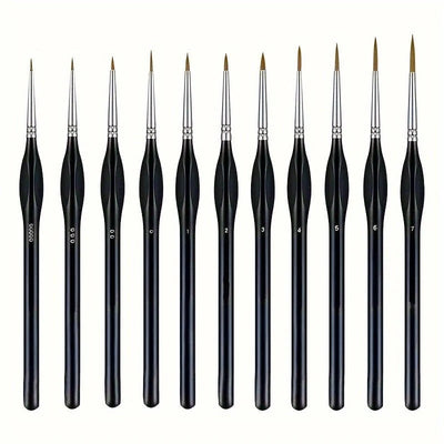 Paint Brush Precision Detail Synthetic Bristles Ergonomic Wooden Handle