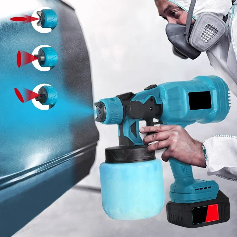 Paint Sprayer Cordless 5 Interchangeable Nozzles Adjustable Flow
