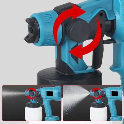 Paint Sprayer Cordless 5 Interchangeable Nozzles Adjustable Flow