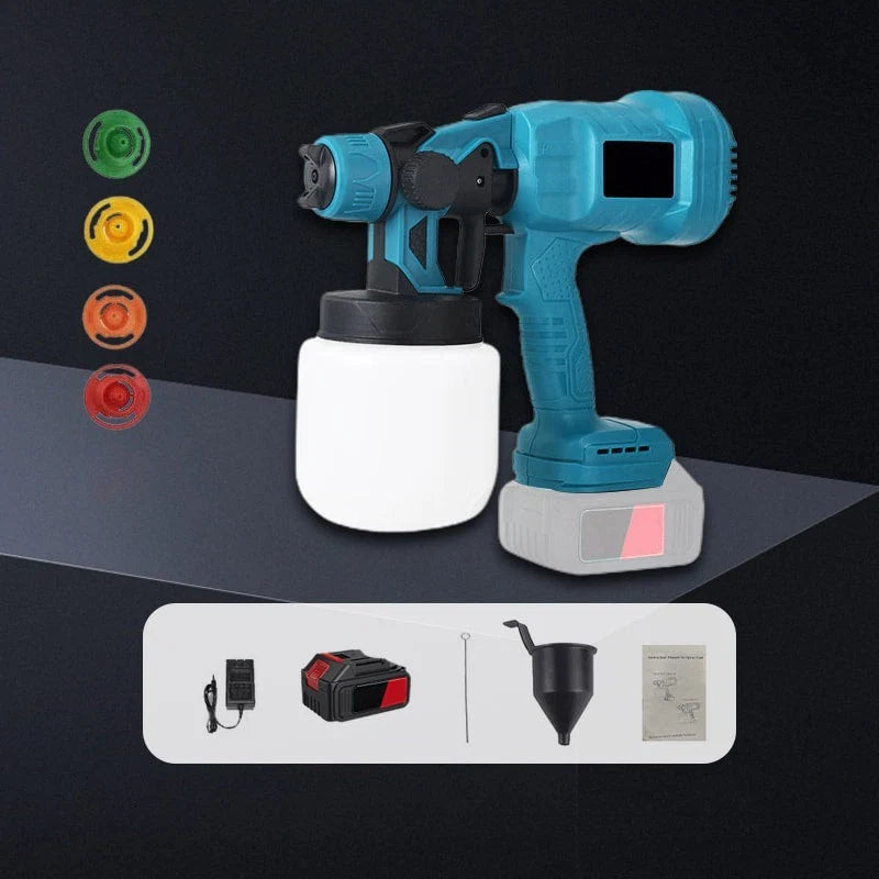 Paint Sprayer Cordless 5 Interchangeable Nozzles Adjustable Flow