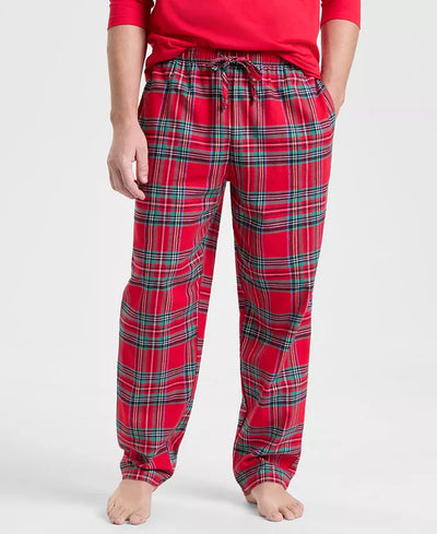 Pajama Set Cotton Flannel Drawstring Waist & Pockets
