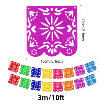 Papel Picado Garland Traditional Multicolor & Weatherproof