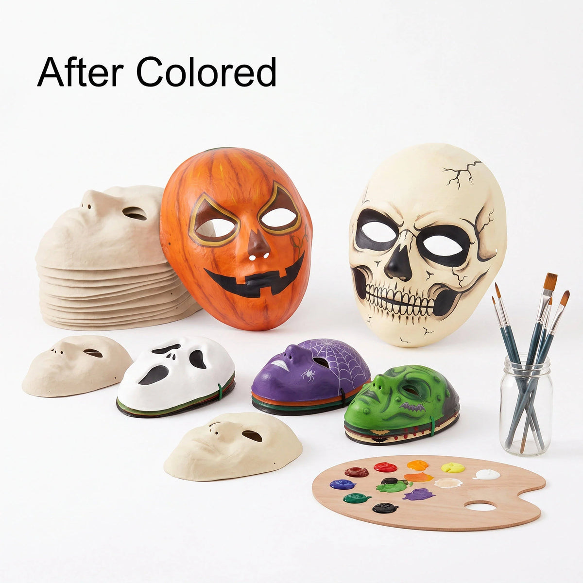 Paper Mache Masks Blank Customizable Set of 14 Two Sizes