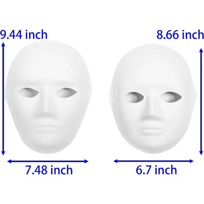 Paper Mache Masks Blank Customizable Set of 14 Two Sizes