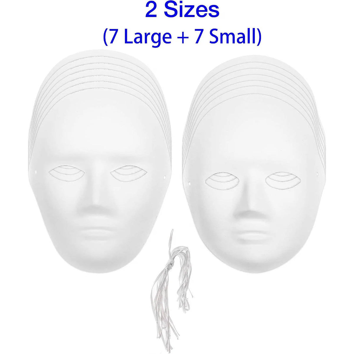 Paper Mache Masks Blank Customizable Set of 14 Two Sizes