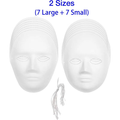 Paper Mache Masks Blank Customizable Set of 14 Two Sizes