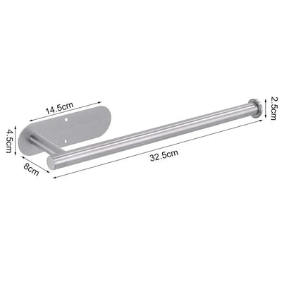 Paper Towel Holder Wall-Mounted Stainless Steel Adhesive or Screw Mounting