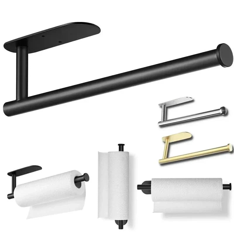Paper Towel Holder Wall-Mounted Stainless Steel Adhesive or Screw Mounting