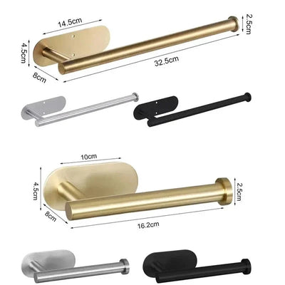 Paper Towel Holder Wall-Mounted Stainless Steel Adhesive or Screw Mounting