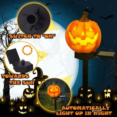 Pathway Light Pumpkin Solar Dusk Sensor Waterproof Resin