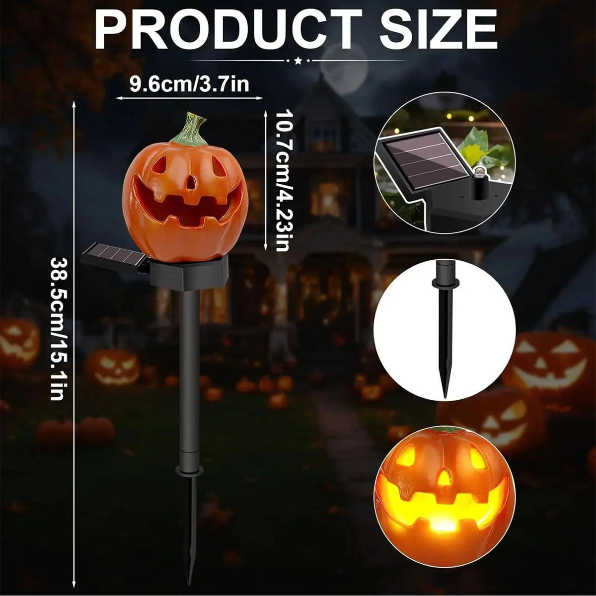 Pathway Light Pumpkin Solar Dusk Sensor Waterproof Resin