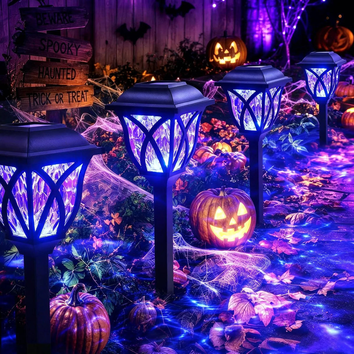Pathway Lights Solar Purple Ripple Lens Waterproof