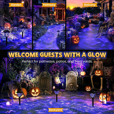 Pathway Lights Solar Purple Ripple Lens Waterproof