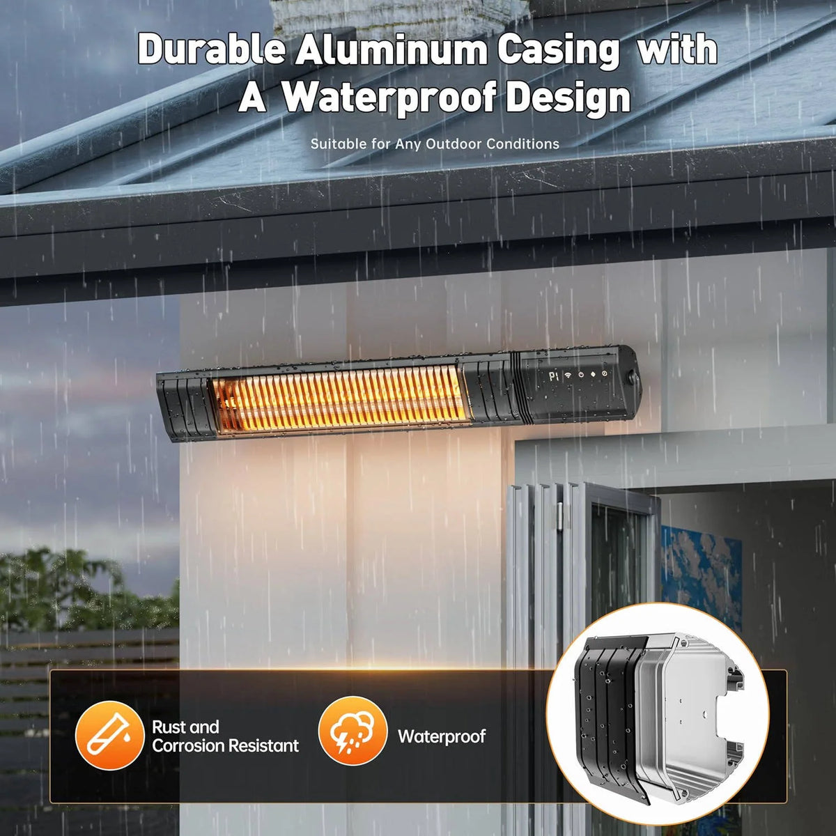 Patio Heater Infrared WiFi Wall or Ceiling Mount