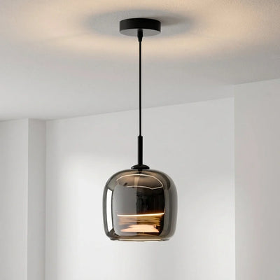 Pendant Lamp Tinted Glossy Glass Glare-Free E27 Socket