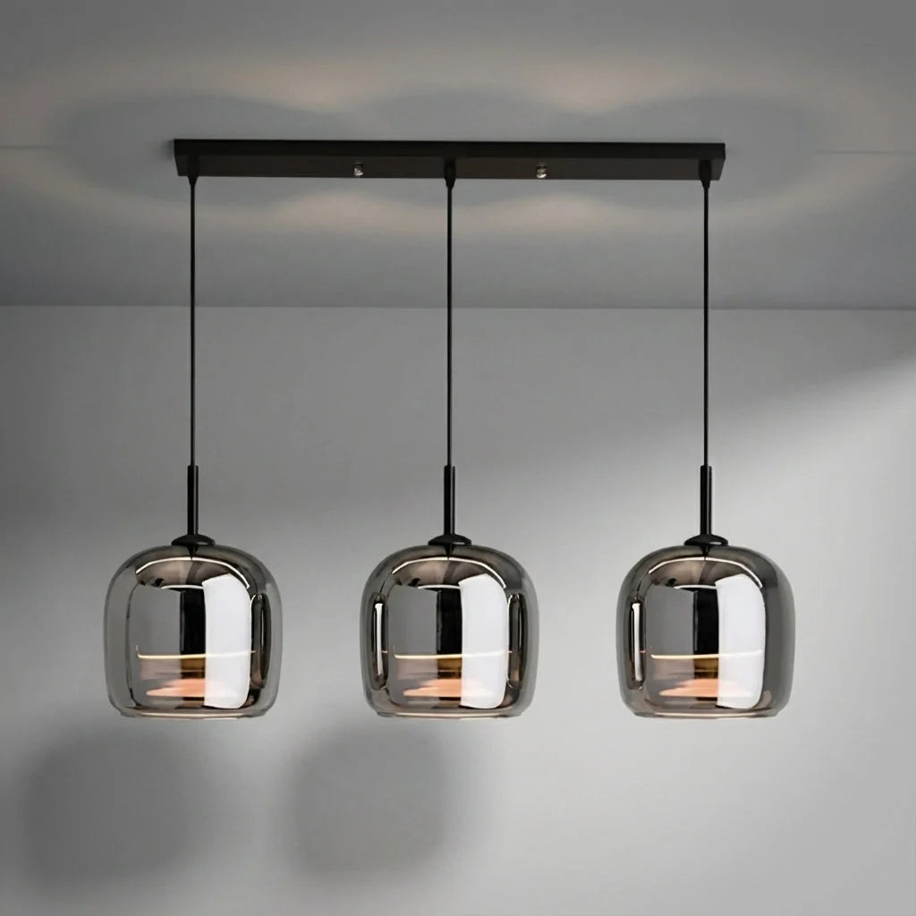 Pendant Lamp Tinted Glossy Glass Glare-Free E27 Socket