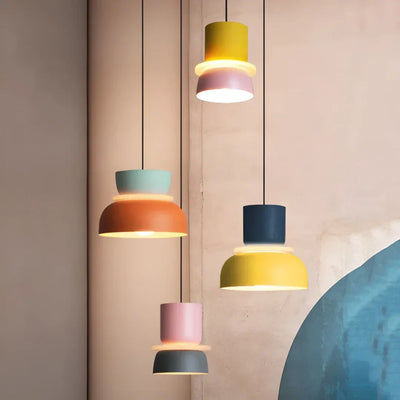 Pendant Light Two-Tone Pastel Metal Shade & E27 Socket