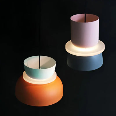 Pendant Light Two-Tone Pastel Metal Shade & E27 Socket