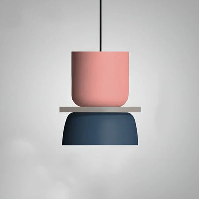 Pendant Light Two-Tone Pastel Metal Shade & E27 Socket