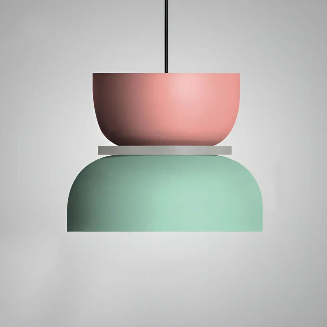 Pendant Light Two-Tone Pastel Metal Shade & E27 Socket