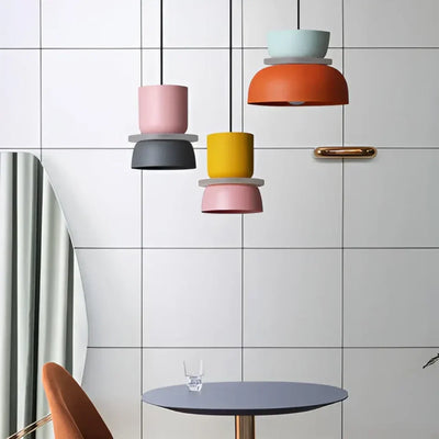 Pendant Light Two-Tone Pastel Metal Shade & E27 Socket