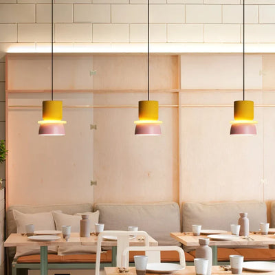 Pendant Light Two-Tone Pastel Metal Shade & E27 Socket