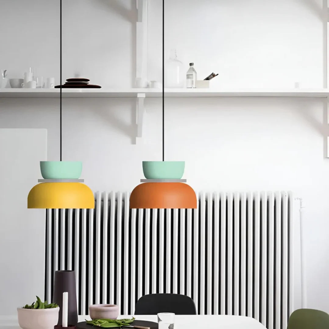 Pendant Light Two-Tone Pastel Metal Shade & E27 Socket