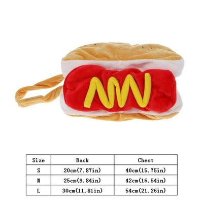 Pet Costume Hot Dog Soft Plush Adjustable Fit