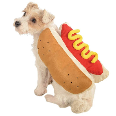 Pet Costume Hot Dog Soft Plush Adjustable Fit
