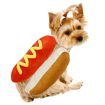 Pet Costume Hot Dog Soft Plush Adjustable Fit