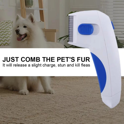 Pet Flea & Tick Comb Low-Voltage Battery-Powered Fine-Tooth