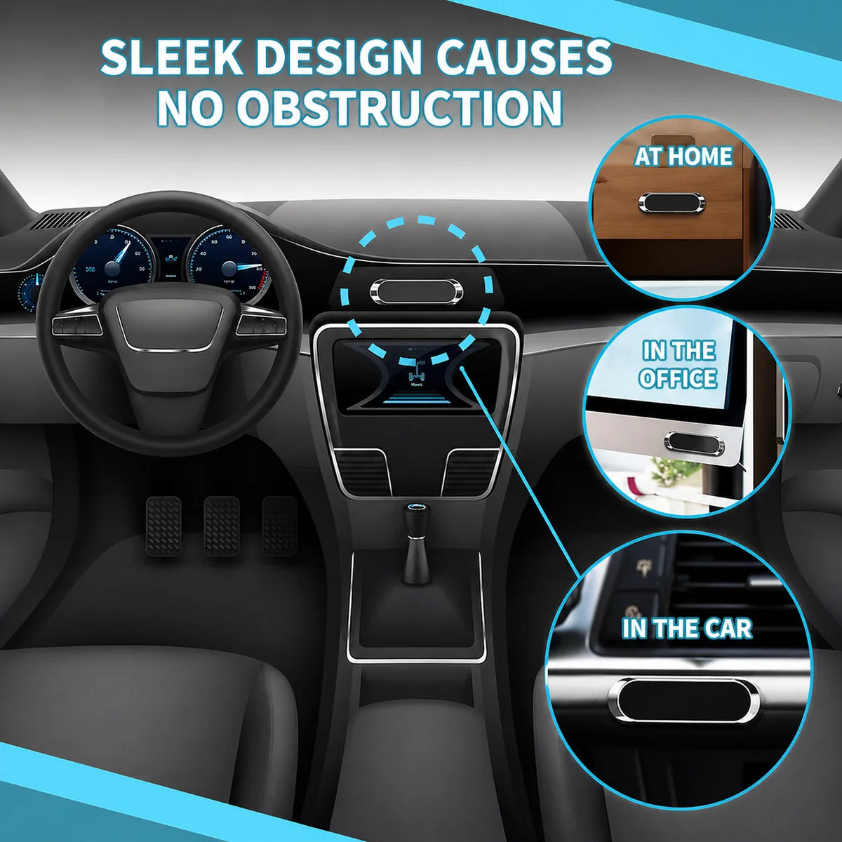 Phone Mount Magnetic N50 360° Rotation Residue-Free Adhesive