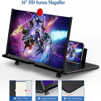 Phone Screen Magnifier 16-Inch Foldable HD Acrylic Lens