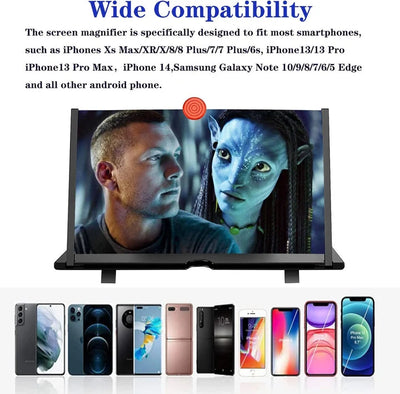 Phone Screen Magnifier 16-Inch Foldable HD Acrylic Lens