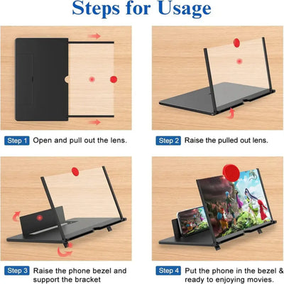 Phone Screen Magnifier 16-Inch Foldable HD Acrylic Lens