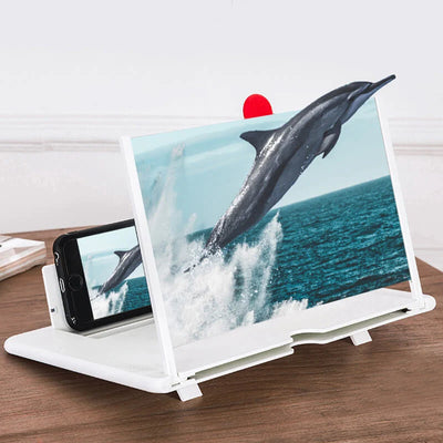Phone Screen Magnifier Foldable 3D HD Lens & Stand