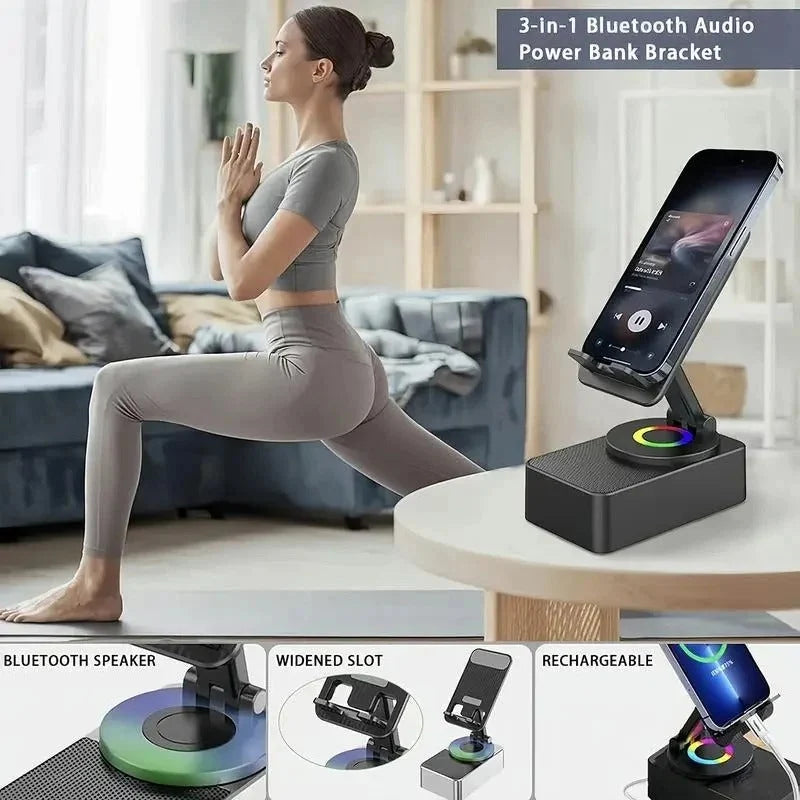 Phone & Tablet Stand Bluetooth Speaker 1500mAh Power Bank