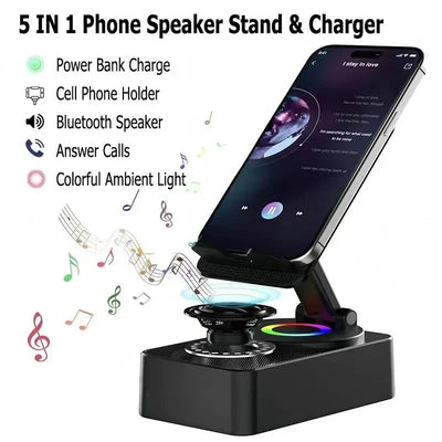 Phone & Tablet Stand Bluetooth Speaker 1500mAh Power Bank