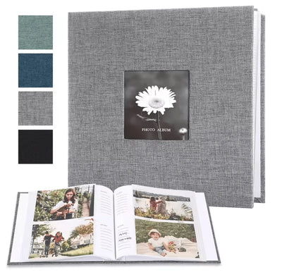 Photo Album Linen Cover Writable Pages Holds 300 Photos