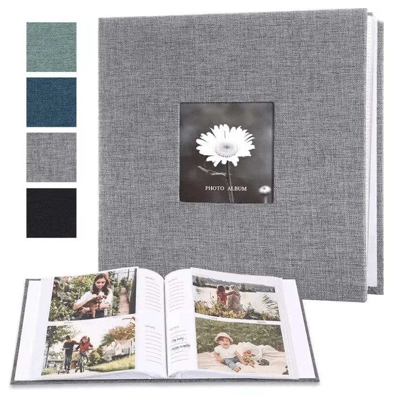 Photo Album Linen Cover Writable Pages Holds 300 Photos