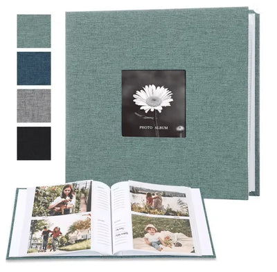 Photo Album Linen Cover Writable Pages Holds 300 Photos