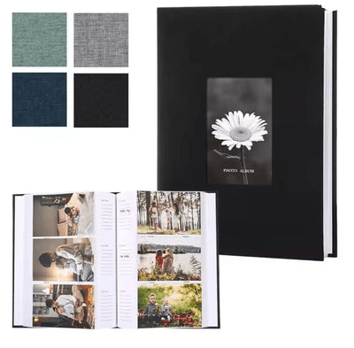 Photo Album Linen Cover Writable Pages Holds 300 Photos