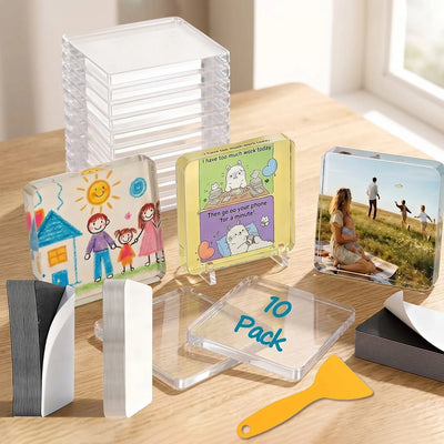 Photo Frames Self-Adhesive Crystal Clear & Removable Magnets