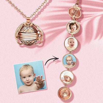 Photo Pendant Necklace Foldable Hidden Compartment