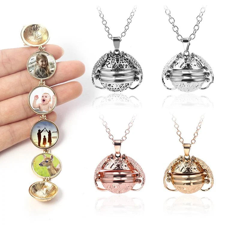 Photo Pendant Necklace Foldable Hidden Compartment