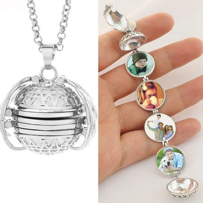 Photo Pendant Necklace Foldable Hidden Compartment