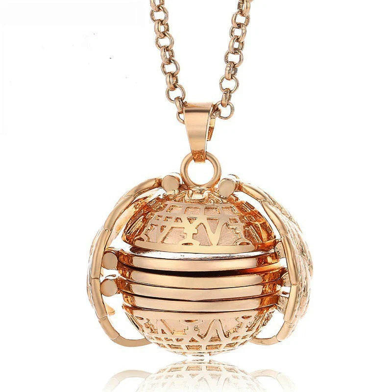 Photo Pendant Necklace Foldable Hidden Compartment
