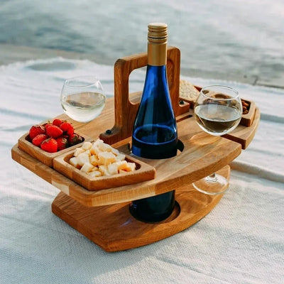 Picnic Table Bottle & Glass Holders Snack Bowls