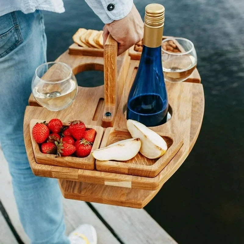 Picnic Table Bottle & Glass Holders Snack Bowls